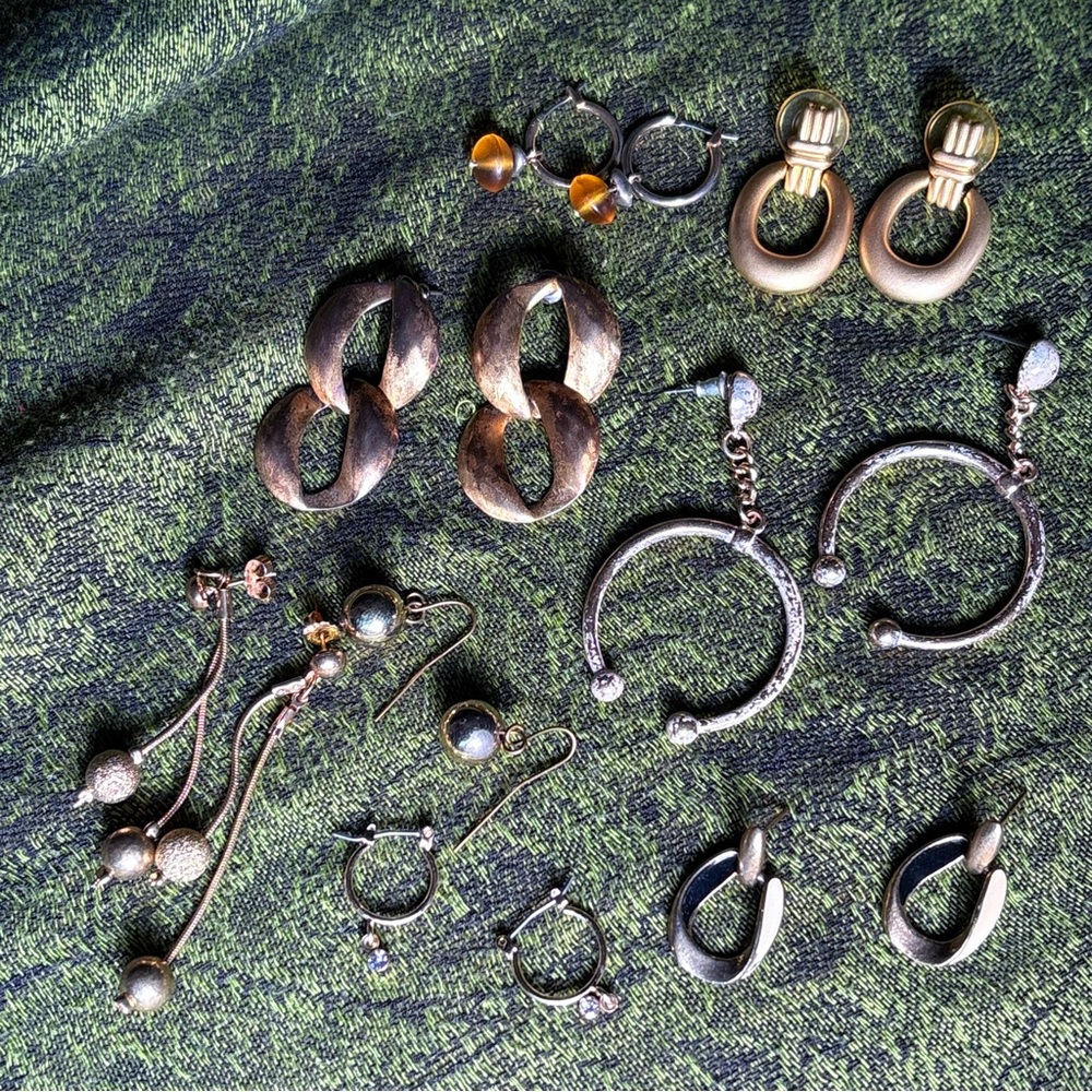 Gold Statement Earring Bundle Door Knock Studs Do… - image 1